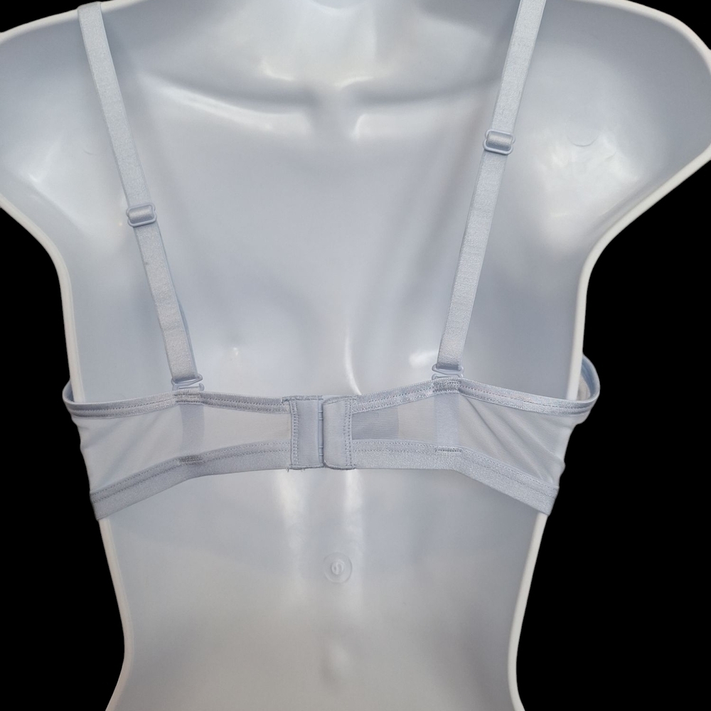 Powder Blue Embroidered Full-Coverage Bra - Picture 2 of 5